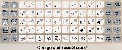 The keyboard overlay for the George and Basic Shapes cartridge, which came with the Personal Cutter.  Click for bigger photo.