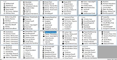 My list of cartridges supported by my remaining copy of Design Studio.  Yours may have fewer, depending on your release.  Click to see a printable version.