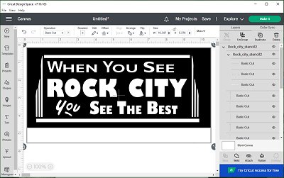 The 'See Rock City' graphic imported into Design Space. Click for bigger picture.